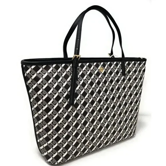 TORY BURCH GEO LOGO TOTE BAG
