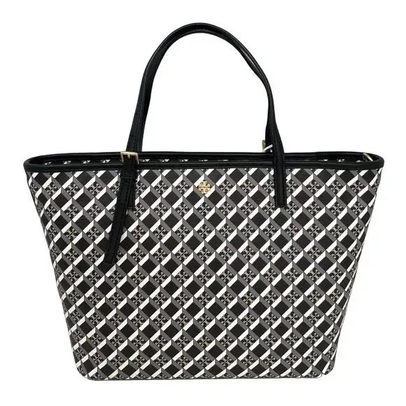 TORY BURCH GEO LOGO TOTE BAG