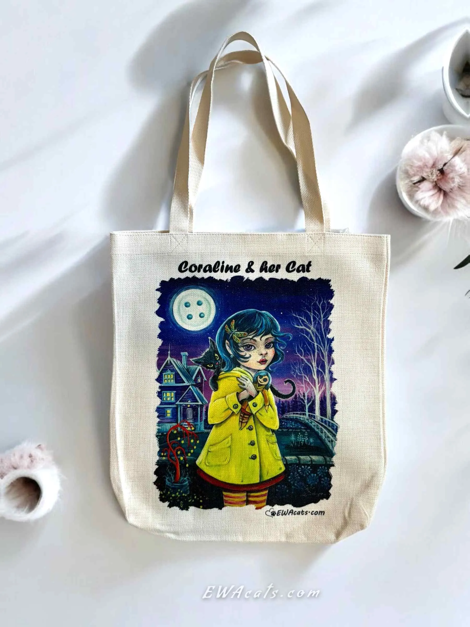 Tote Bag "Coraline and Her Cat"