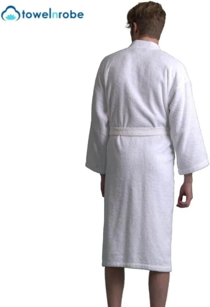 TOWELNROBEMen's Robe, Turkish Terry Bathrobe, Cotton Kimono Spa Bathrobe