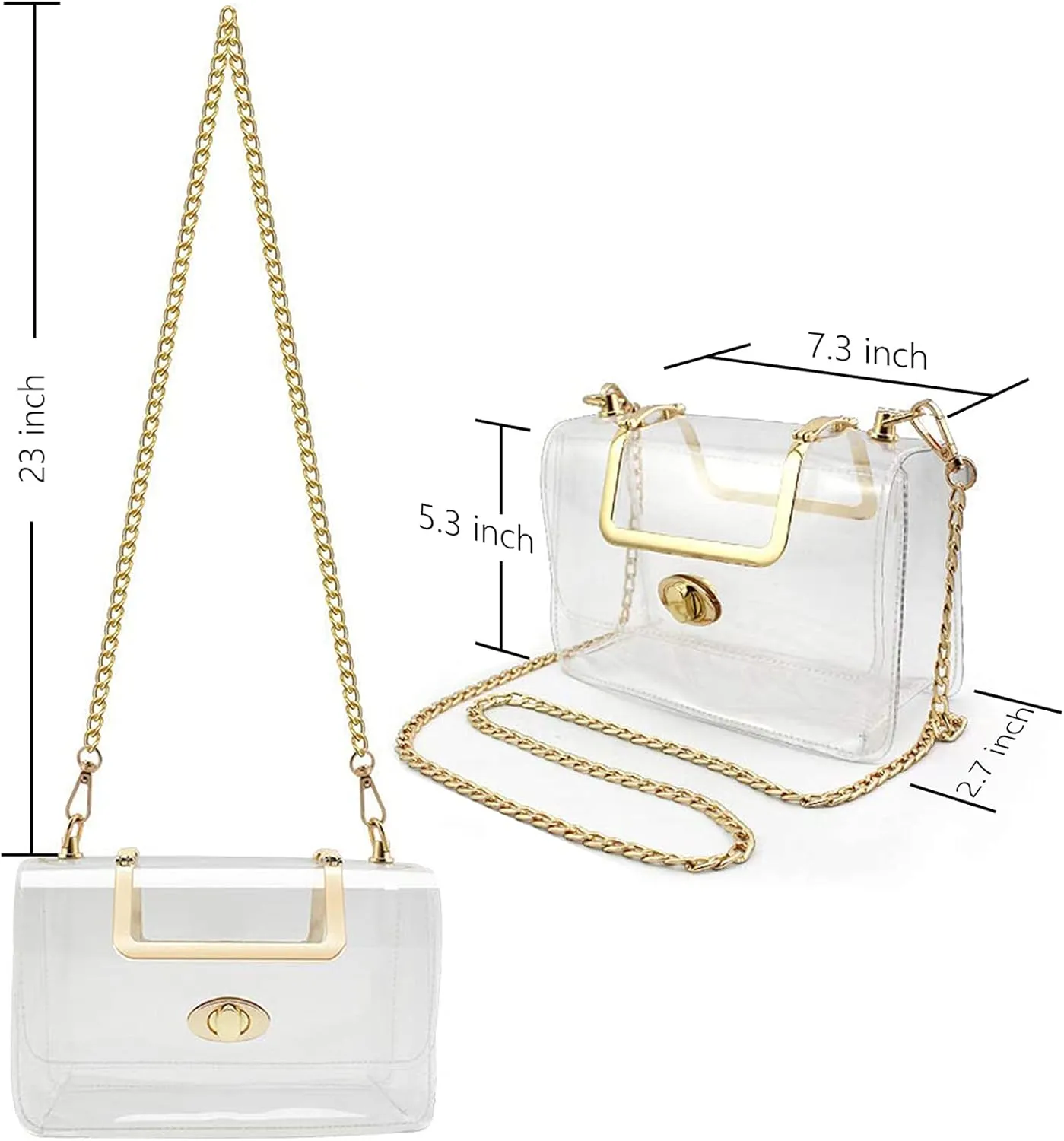 Transparent Clutch Clear Purse Crossbody Shoulder Bags Stadium Approved Bags