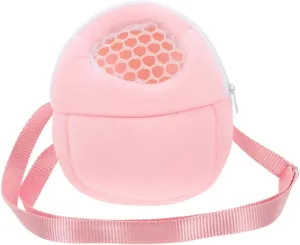 Travel Bag for Small Animals: Hamster Shoulder Pouch Mesh Panels Velvet Interior Pet Carrier for Guinea