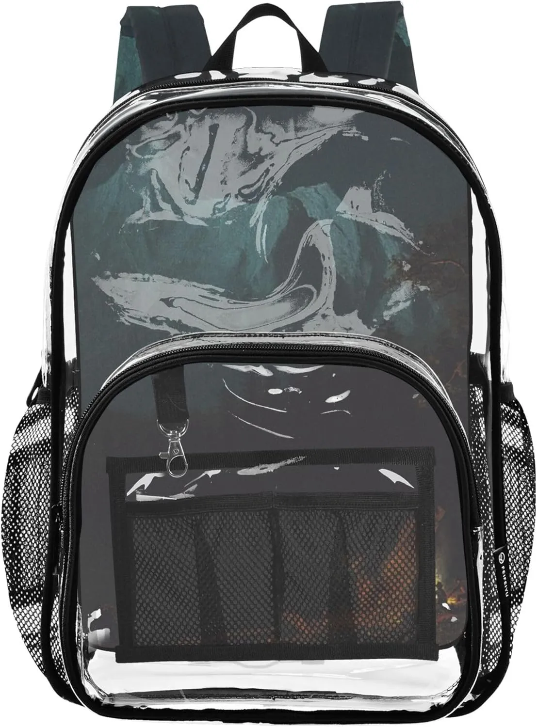 Travel Clear Backpack Floral Girls Backpack for Kids Pvc Transparent Bags School Mountainous Landscape Albert Bierstadt