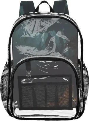 Travel Clear Backpack Floral Girls Backpack for Kids Pvc Transparent Bags School Mountainous Landscape Albert Bierstadt