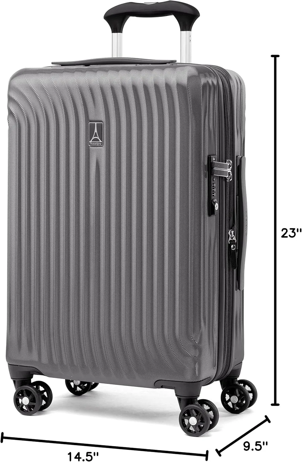 Travelpro Maxlite Air Hardside Expandable Carry on Luggage, 8 Spinner Wheels, Lightweight Hard Shell Polycarbonate Suitcase, Shadow Grey, Carry On 21-Inch