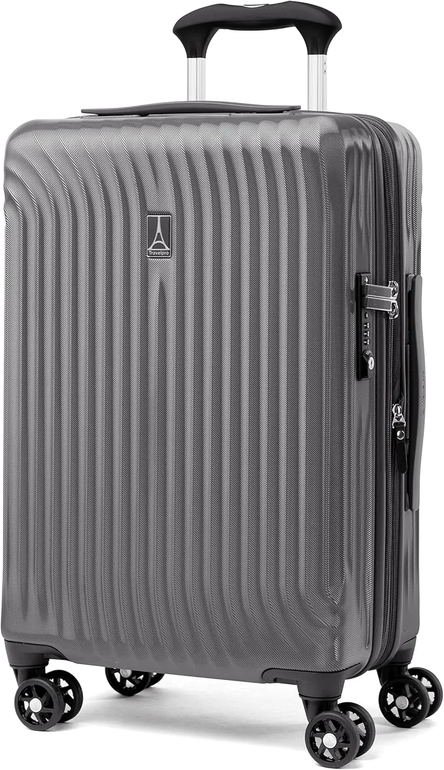 Travelpro Maxlite Air Hardside Expandable Carry on Luggage, 8 Spinner Wheels, Lightweight Hard Shell Polycarbonate Suitcase, Shadow Grey, Carry On 21-Inch