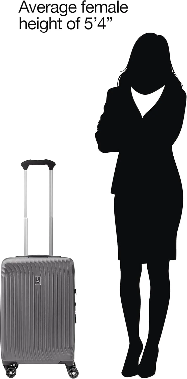 Travelpro Maxlite Air Hardside Expandable Carry on Luggage, 8 Spinner Wheels, Lightweight Hard Shell Polycarbonate Suitcase, Shadow Grey, Carry On 21-Inch