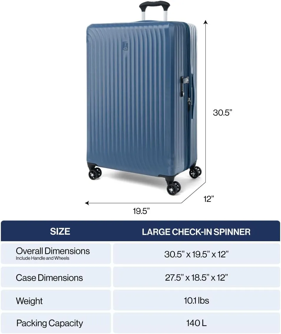 Travelpro Maxlite Air Hardside Expandable Checked Luggage, 8 Spinner Wheels, Lightweight Hard Shell Polycarbonate Suitcase, Champagne, Checked Large 28-Inch