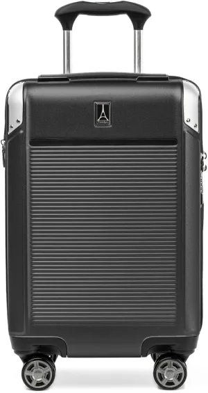Travelpro Platinum Elite Hardside Expandable Carry on Luggage, 8 Wheel Spinner, TSA Lock, Hard Shell Polycarbonate Suitcase, Shadow Black, Compact Carry on 20-Inch
