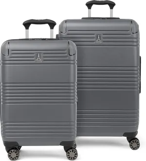 Travelpro Roundtrip Hardside Expandable Luggage, TSA Lock, 8 Spinner Wheels, Hard Shell Polycarbonate Suitcase, Gunmetal, 2-Piece Set (21/25)
