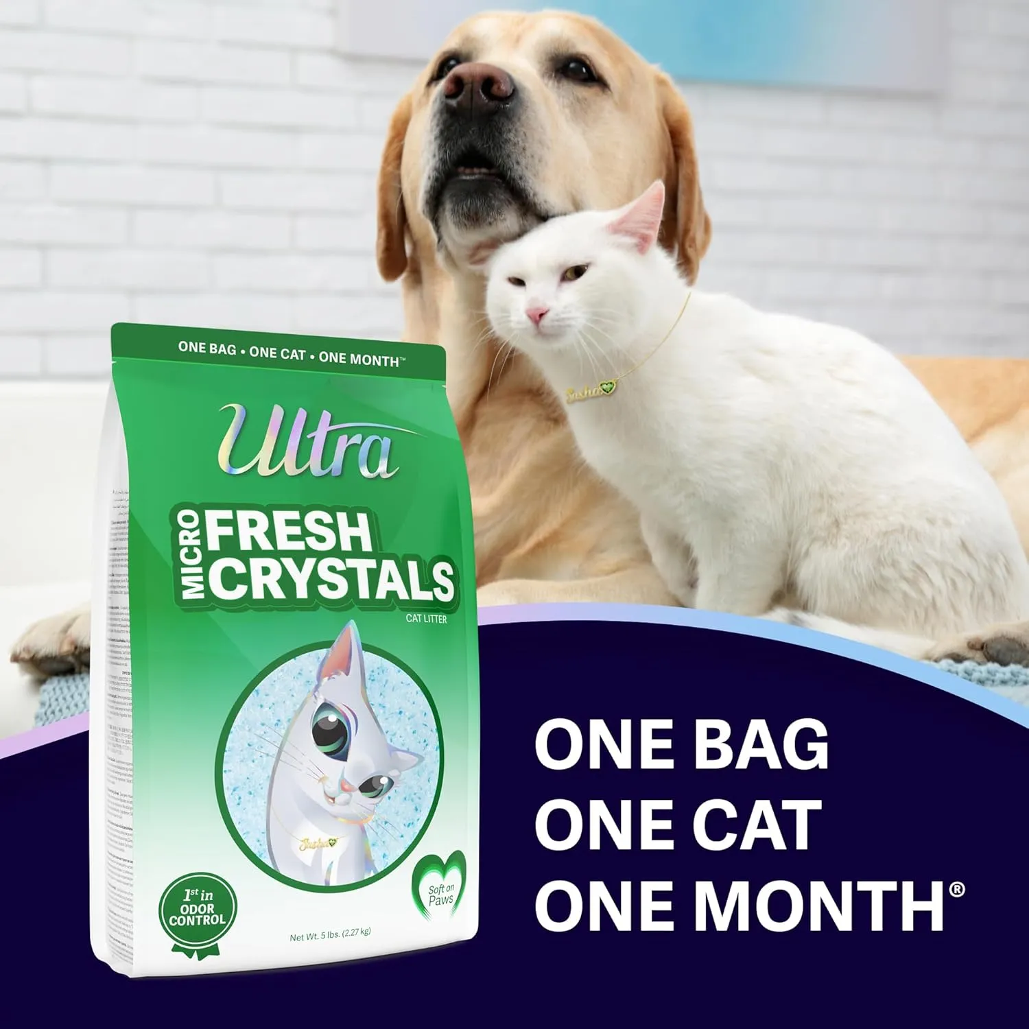Ultra Fresh Scented Micro Crystals Premium Cat Litter - 99.9% Dust Free, Soft on Paws - 15 Lbs. Total (3pk of 5 Lbs.)
