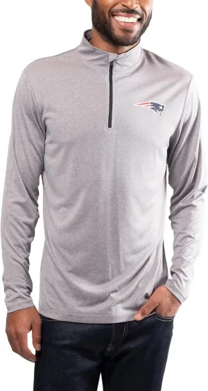 Ultra Game Adults NFL Official Super Soft Quarter Zip Long Sleeve T-Shirt