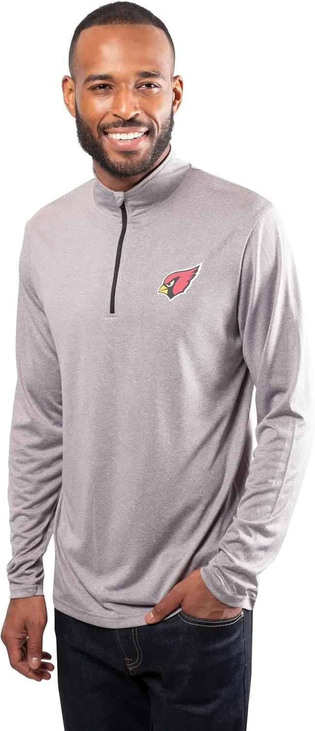 Ultra Game Adults NFL Official Super Soft Quarter Zip Long Sleeve T-Shirt