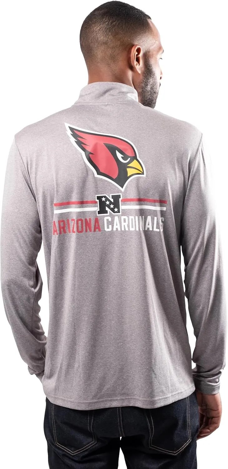 Ultra Game Adults NFL Official Super Soft Quarter Zip Long Sleeve T-Shirt