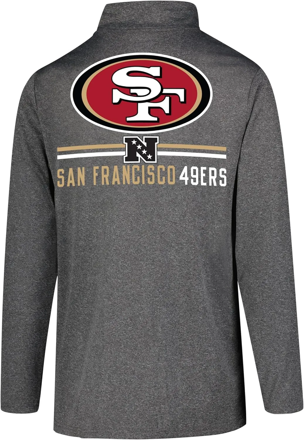 Ultra Game Adults NFL Official Super Soft Quarter Zip Long Sleeve T-Shirt