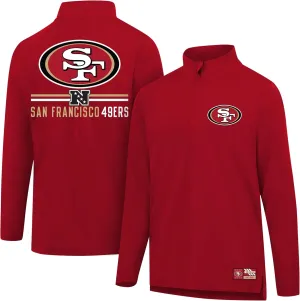 Ultra Game Adults NFL Official Super Soft Quarter Zip Long Sleeve T-Shirt