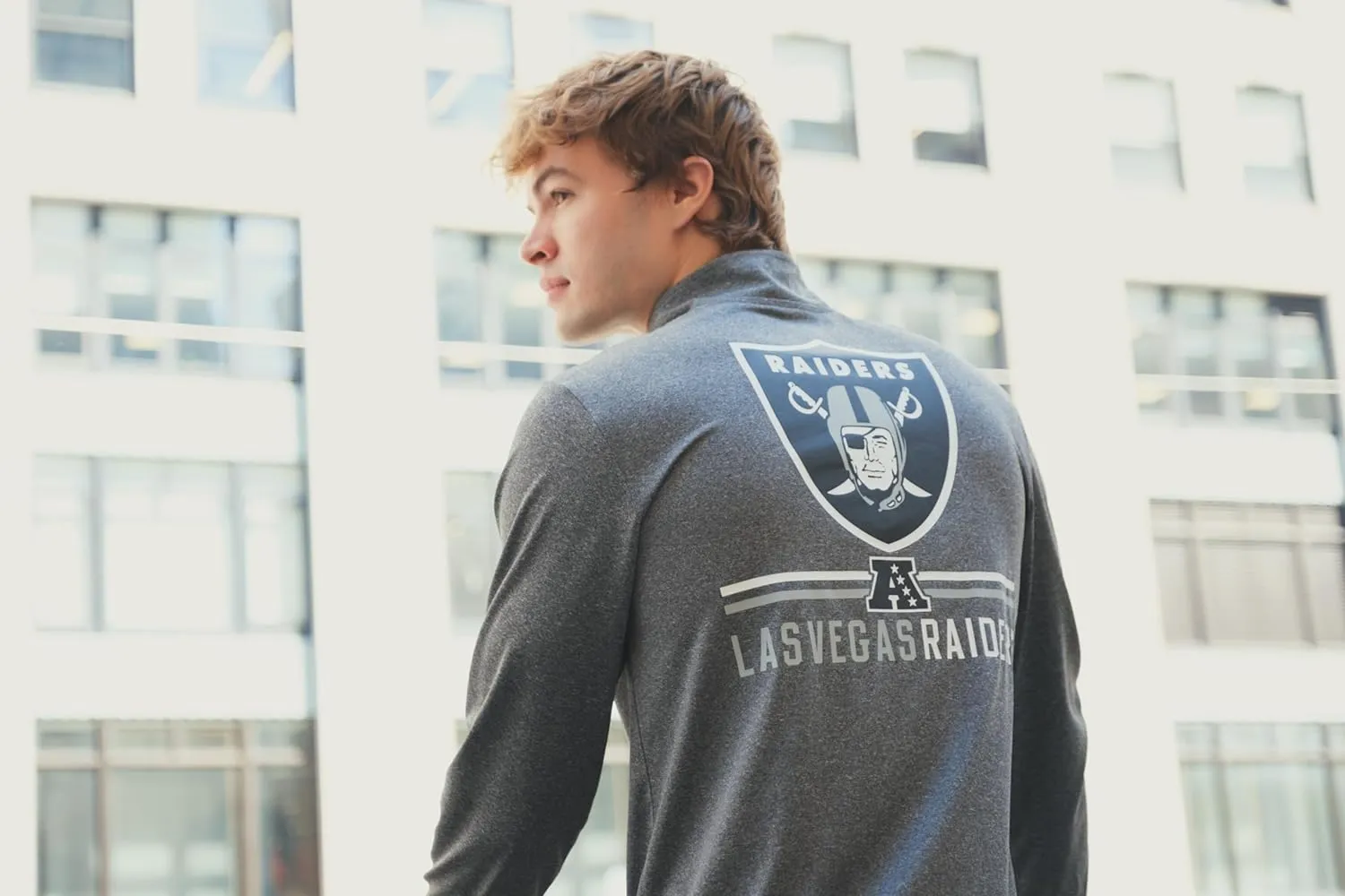 Ultra Game Adults NFL Official Super Soft Quarter Zip Long Sleeve T-Shirt