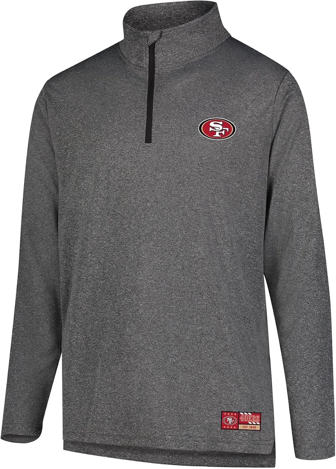 Ultra Game Adults NFL Official Super Soft Quarter Zip Long Sleeve T-Shirt