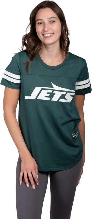 Ultra Game Women's NFL Official Soft Mesh Varsity Stripe T-Shirt