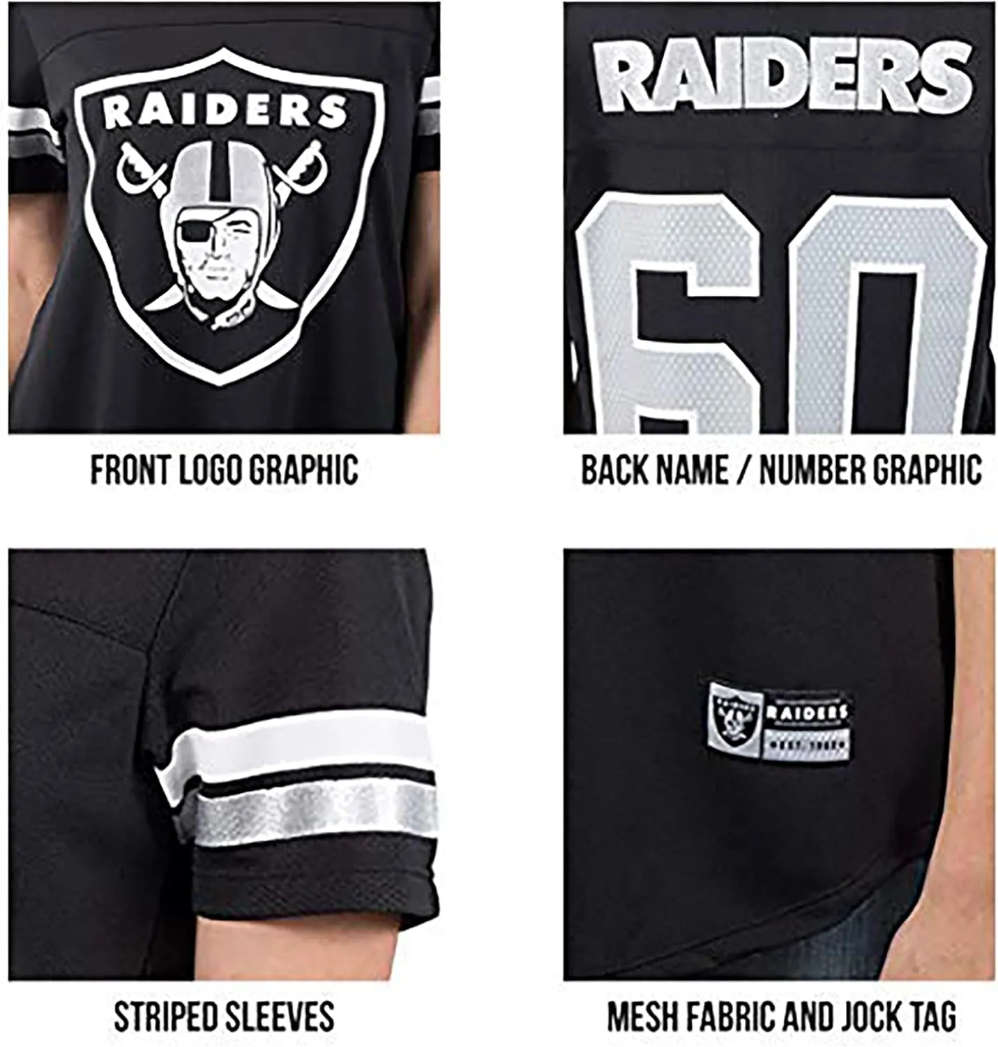 Ultra Game Women's NFL Official Soft Mesh Varsity Stripe T-Shirt