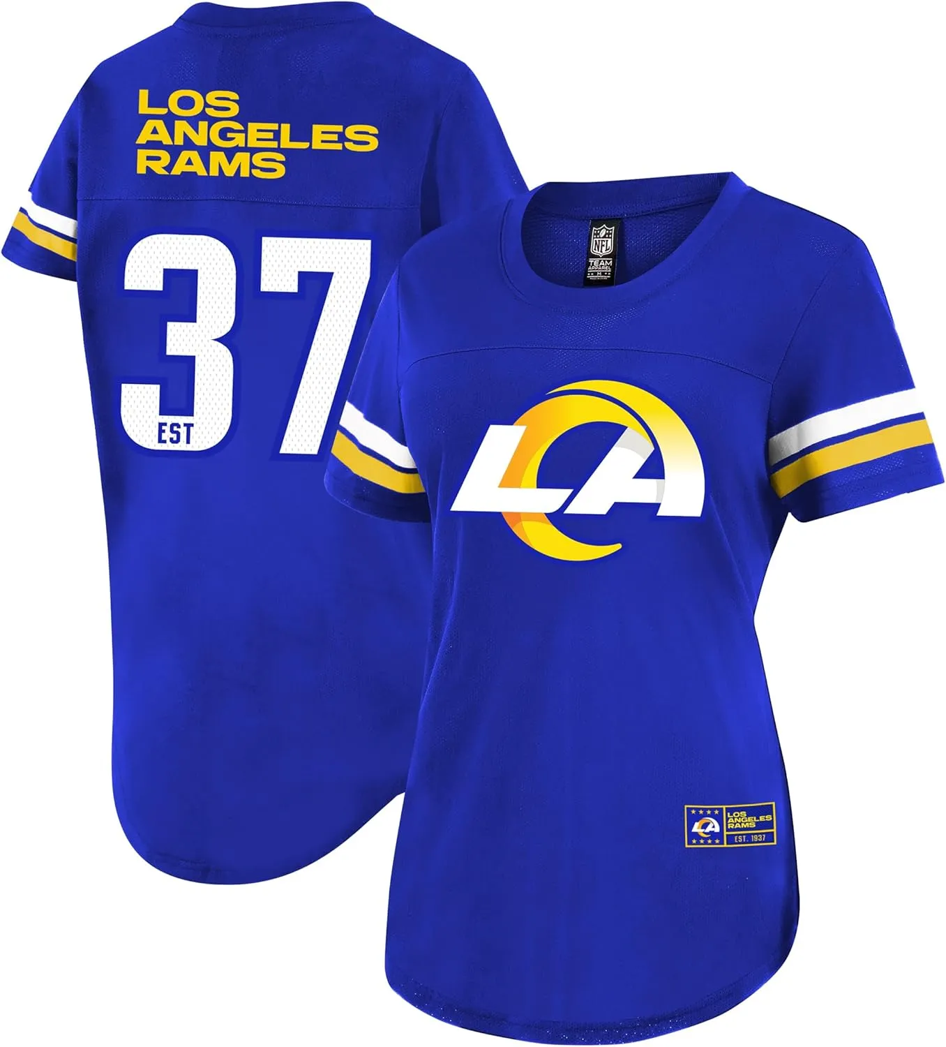 Ultra Game Women's NFL Official Soft Mesh Varsity Stripe T-Shirt