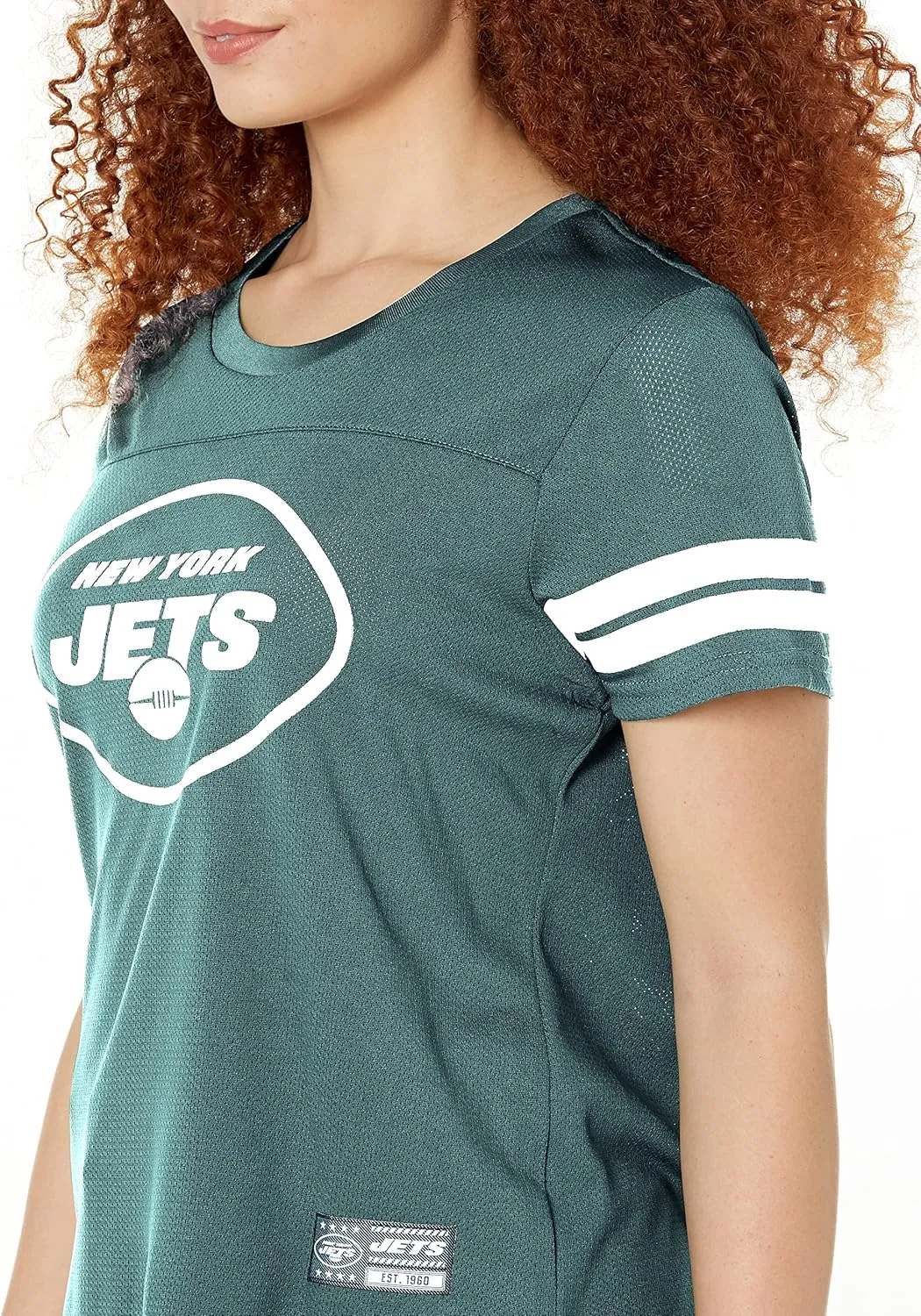 Ultra Game Women's NFL Official Soft Mesh Varsity Stripe T-Shirt