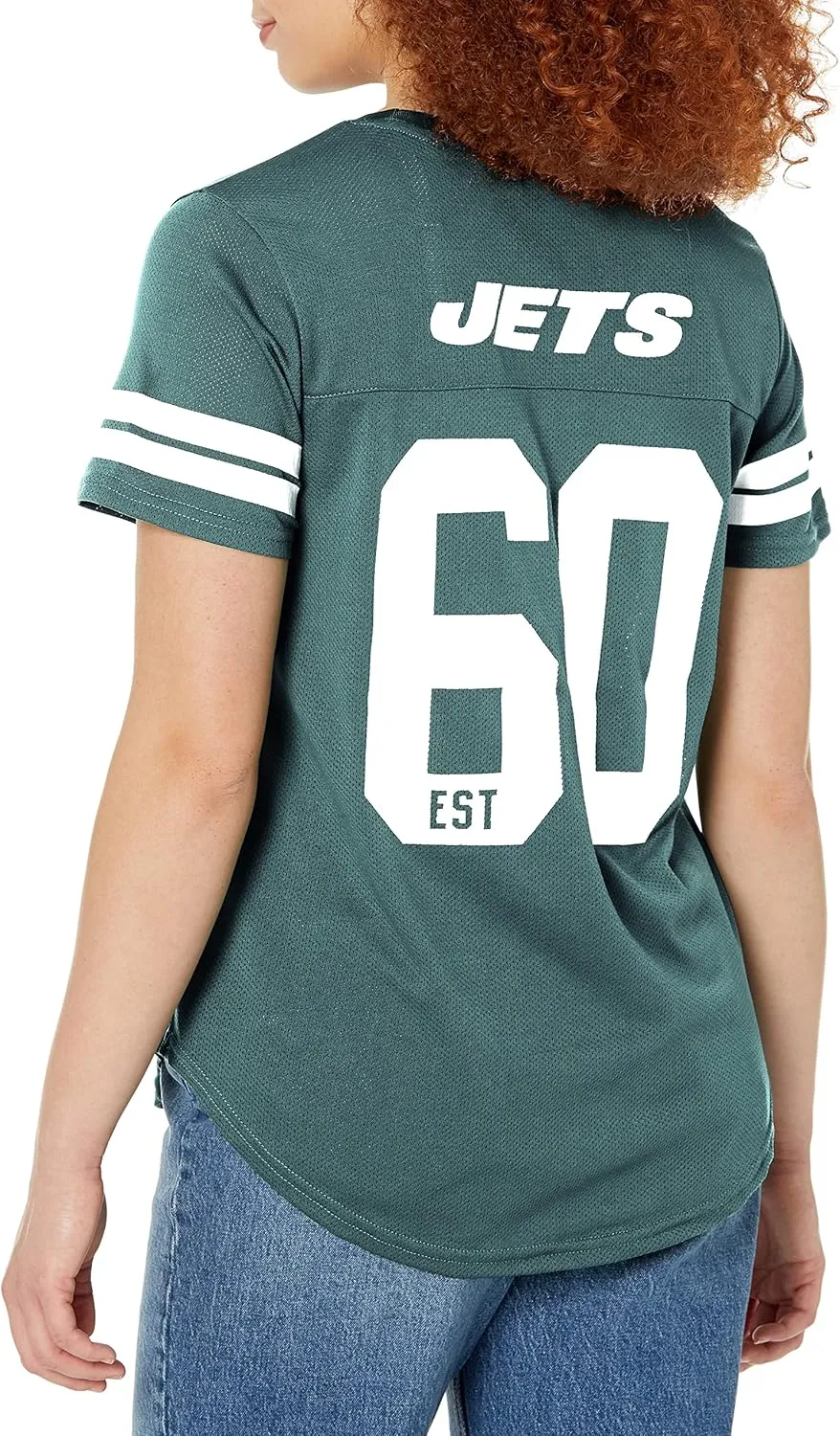 Ultra Game Women's NFL Official Soft Mesh Varsity Stripe T-Shirt