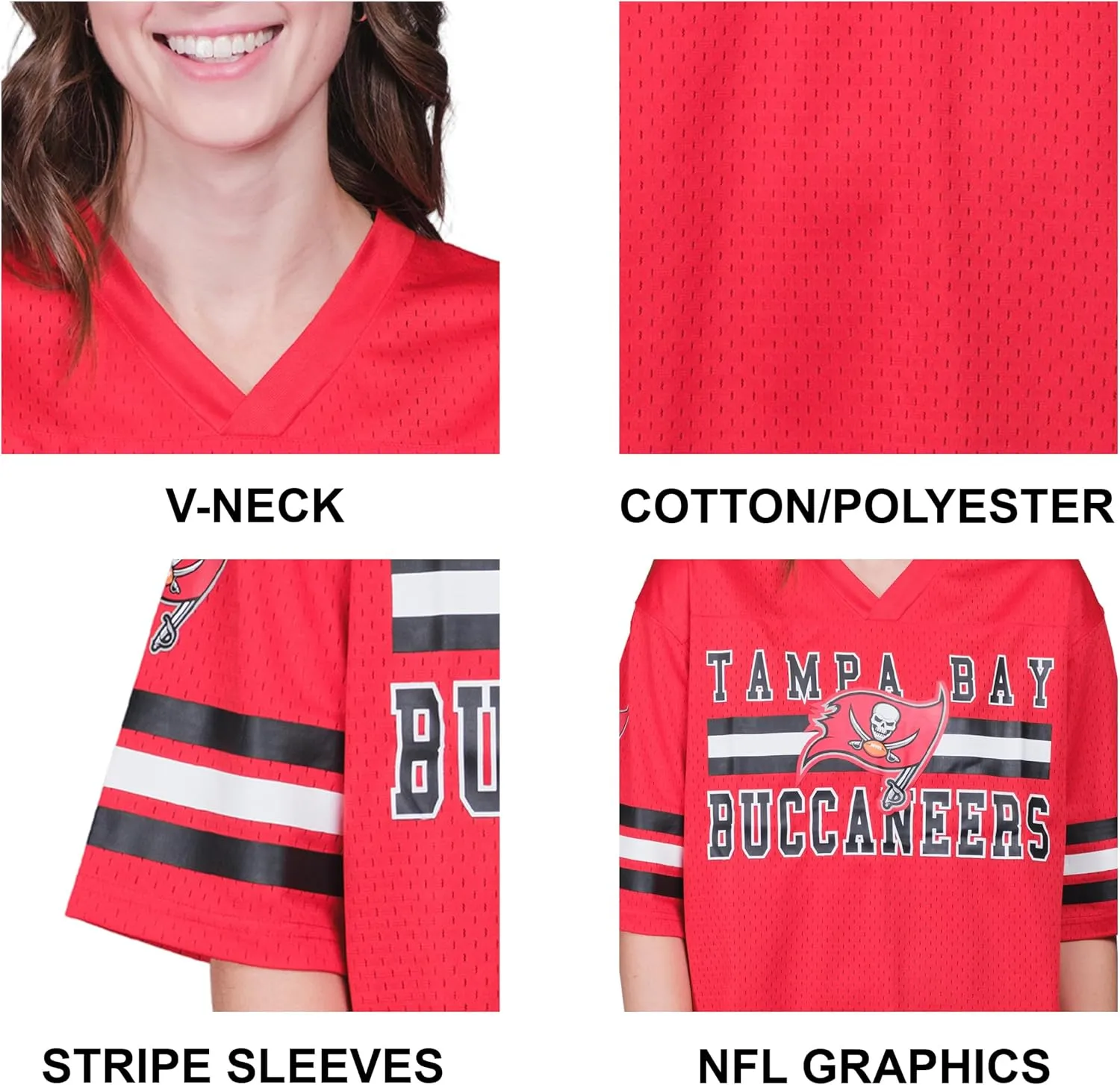 Ultra Game Women's NFL Official Soft Mesh Vintage Gameday Shirt