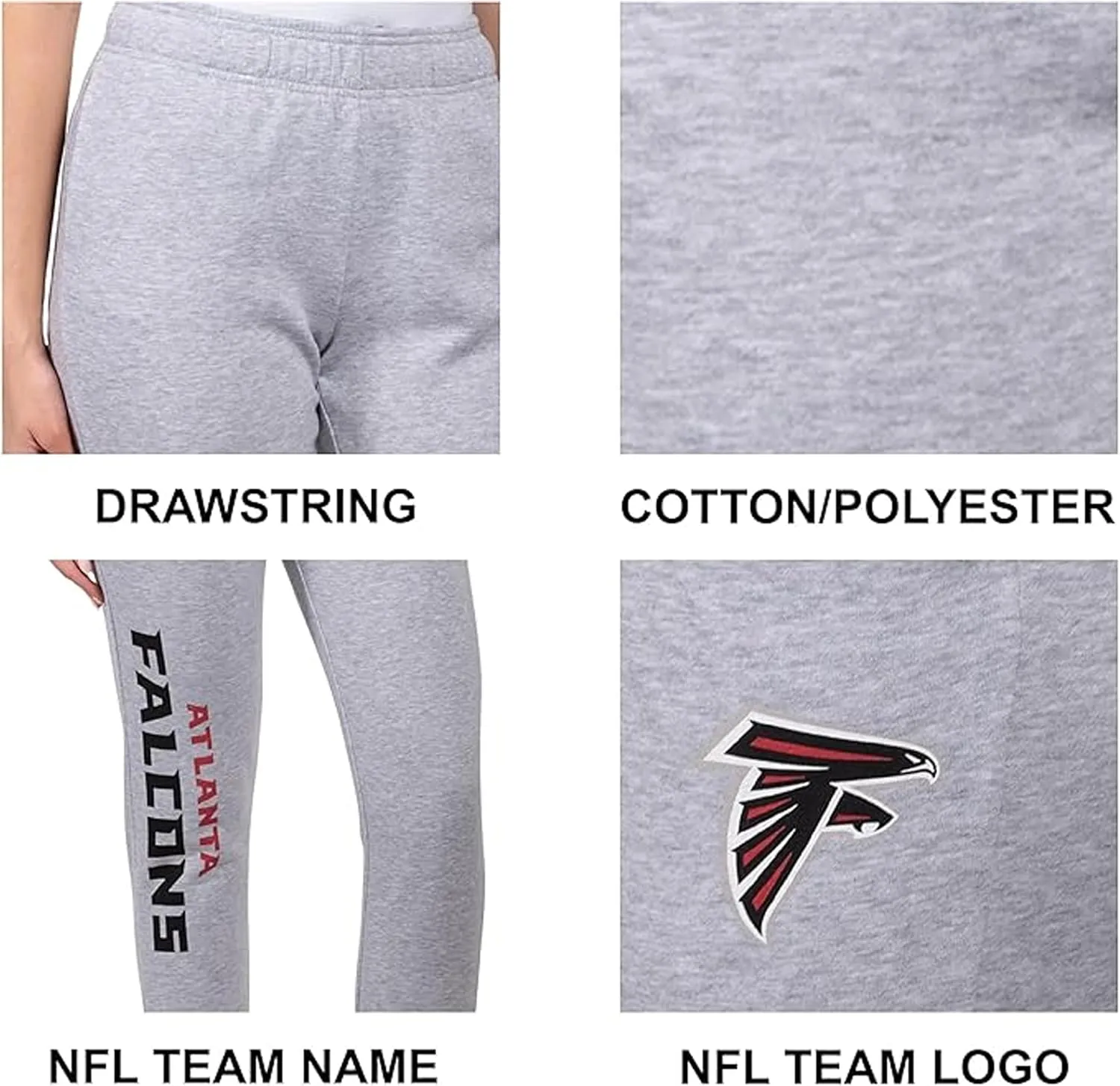 Ultra Game Women's NFL Official Super Soft Sweatpants Joggers Lounge Pants Pajamas