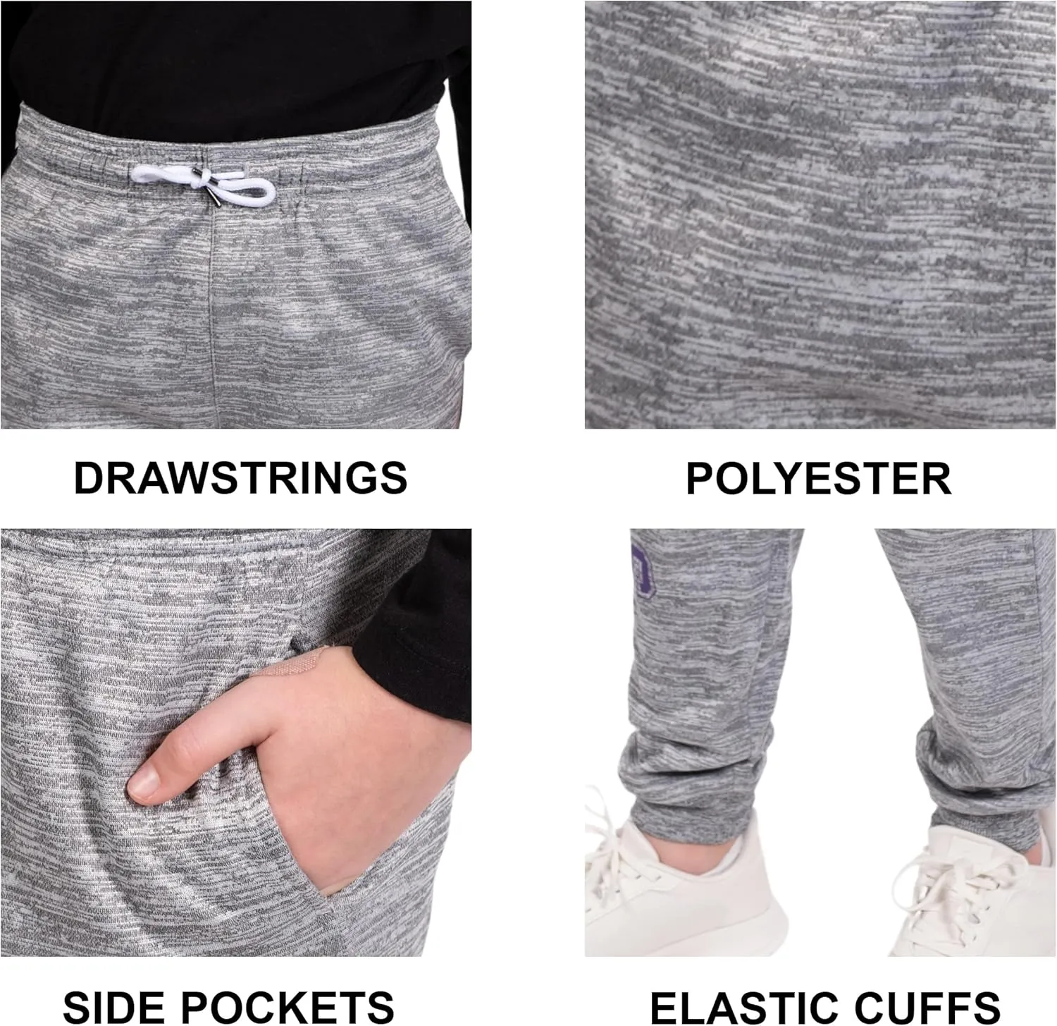 Ultra Game Youth NFL Official High Performance Moisture Wicking Fleece Jogger Sweatpants