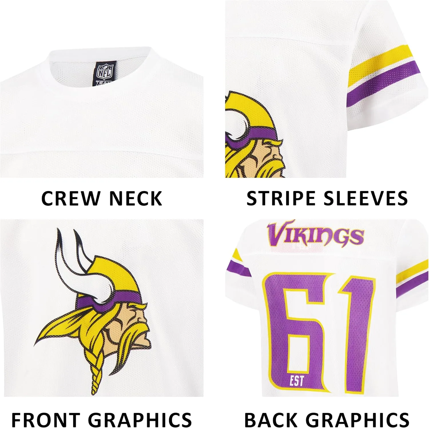 Ultra Game Youth NFL Official Super Soft Game Day Mesh Jersey Shirt