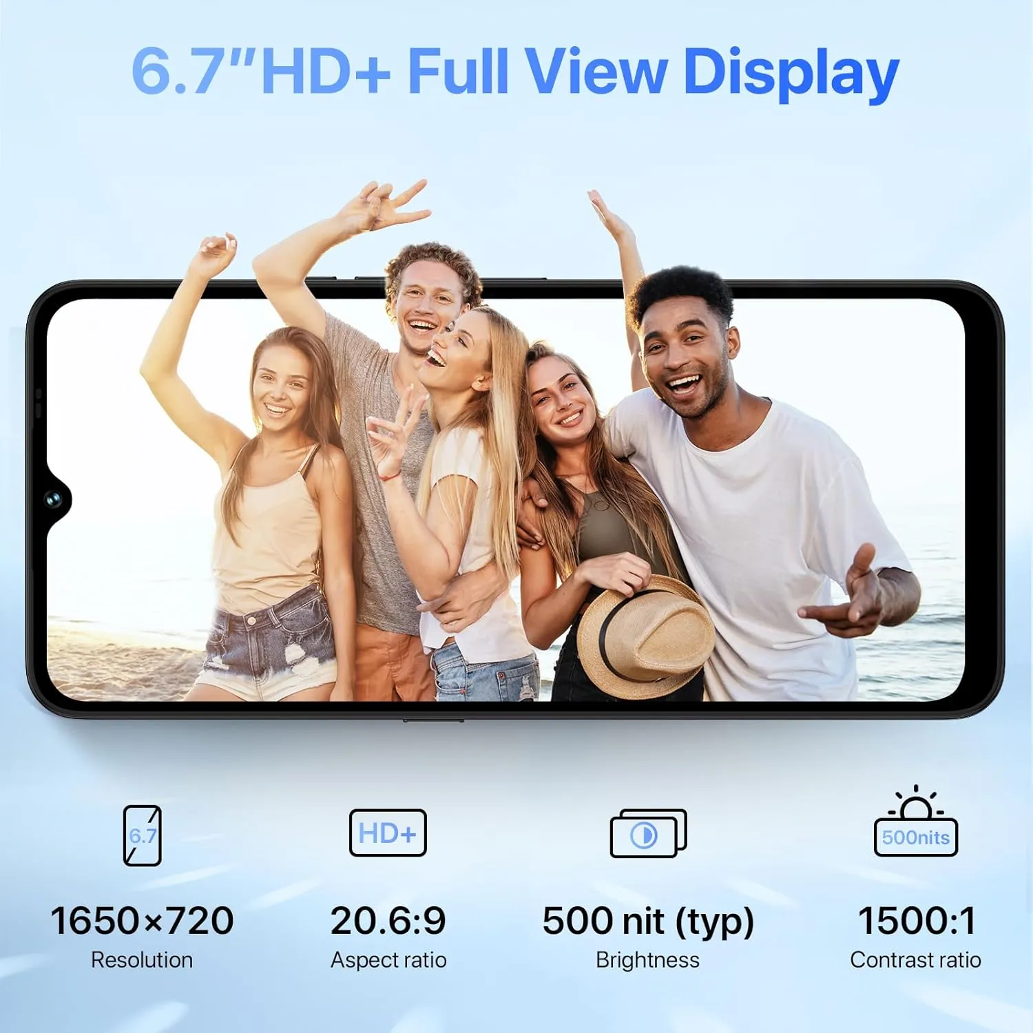 UMIDIGI Unlocked Android Phones, A15T Smartphones, 5000mAh (8 8) 128GB/TF 1TB Expand, Ultra-Slim 6.7" Screen Mobile Phones, Android 13 NFC GPS, 64MP AI Camera 4G Dual SIM Unlocked Cell Phone, Black