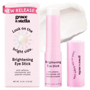 under Eye Brightener Stick - Eye Balm Stick - Caffeine Eye Cream for Dark Circles, Puffiness, Wrinkles, Eye Bags - Niacinamide, Hyaluronic Acid, Peptides - Vegan Skincare (0.13Oz/3.5G)