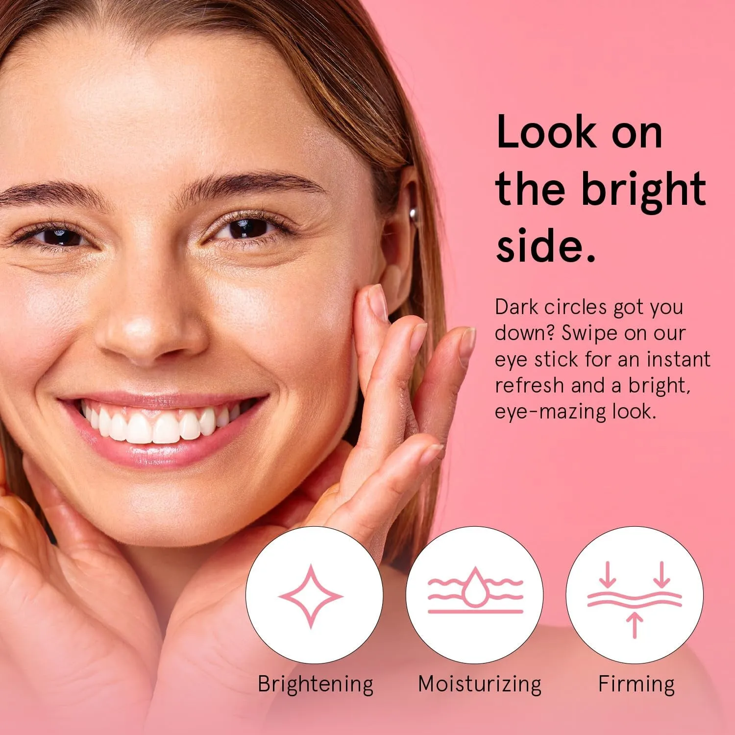 under Eye Brightener Stick - Eye Balm Stick - Caffeine Eye Cream for Dark Circles, Puffiness, Wrinkles, Eye Bags - Niacinamide, Hyaluronic Acid, Peptides - Vegan Skincare (0.13Oz/3.5G)