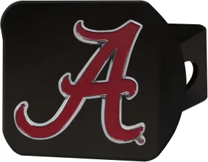 University of Alabama NCAA Black Metal Hitch Cover by FANMATS - Unique 3D Color Team Logo Molded Design – Easy Installation on Truck, SUV, Car or ATV - Ideal Crimson Tide Gift for Student/Alumni/Fan