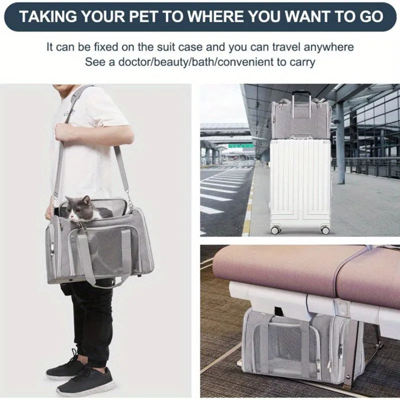 Up to 25Lbs Waterproof Carrier Large Soft Sided Pet Carrier