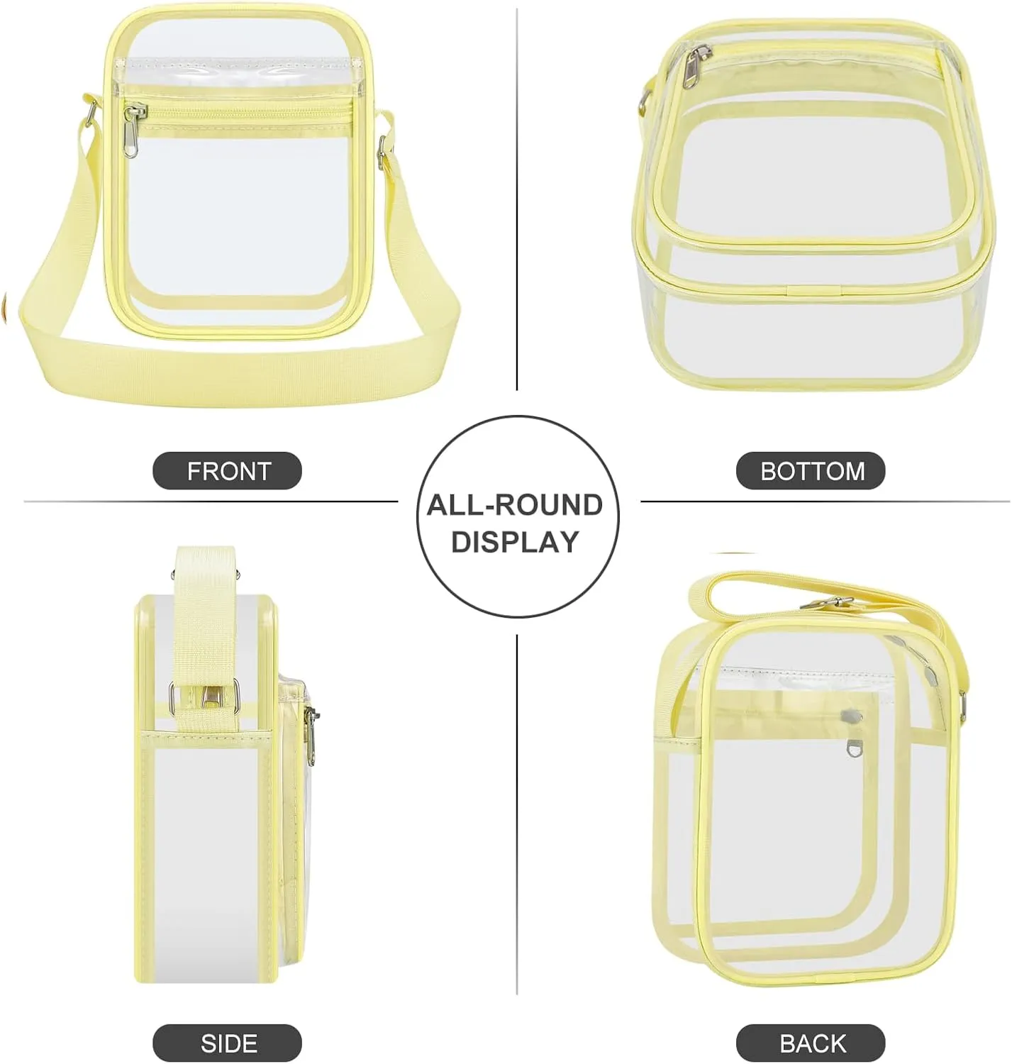 USPECLARE Clear Purse Bag for Stadium Events Clear Messenger Bag for Men and Women