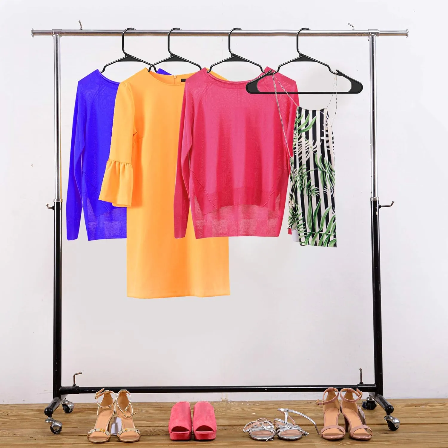 Utopia Home Plastic Hangers 50 Pack - Perfect Space Saving Clothes Hanger - Durable and Strong - Perfect Closet Organizers with Shoulder Grooves (Black)
