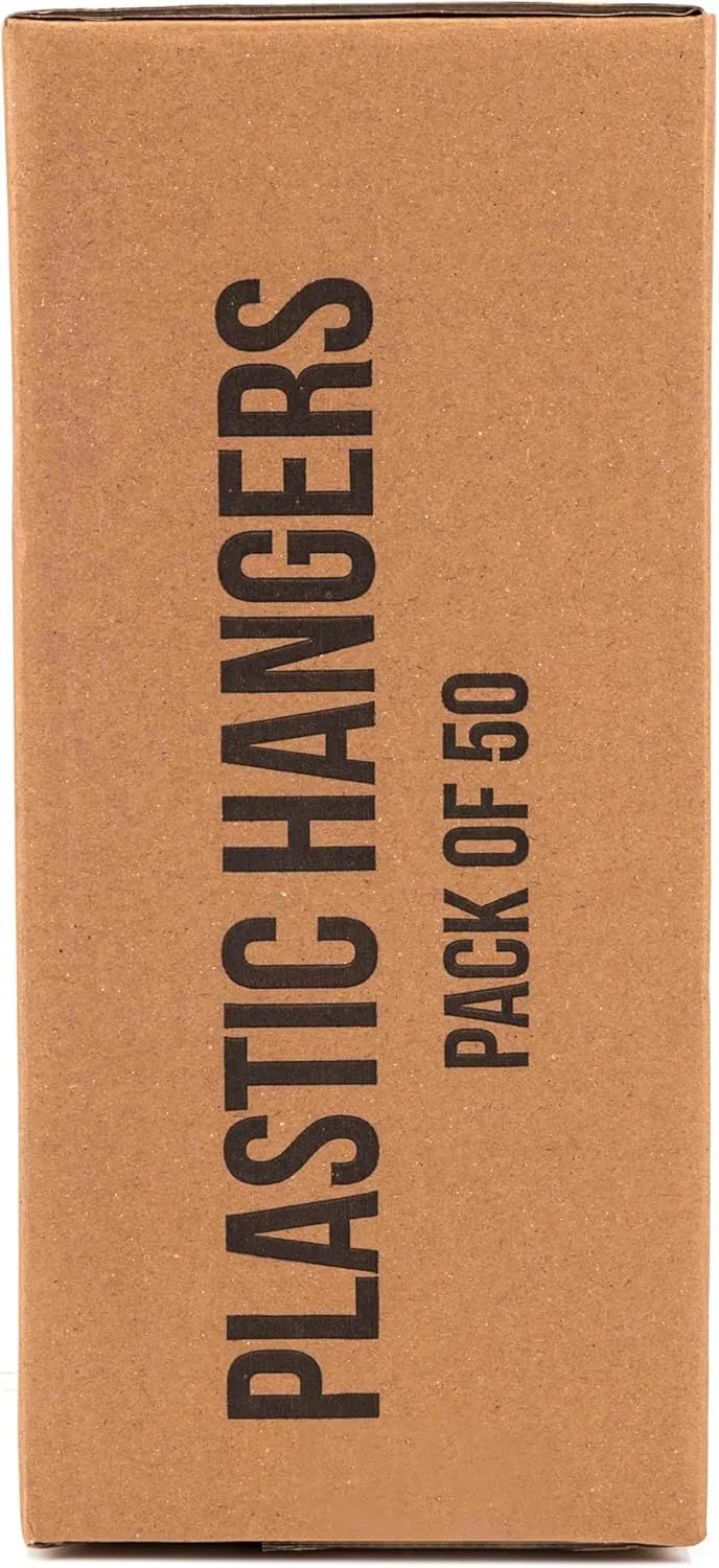 Utopia Home Plastic Hangers 50 Pack - Perfect Space Saving Clothes Hanger - Durable and Strong - Perfect Closet Organizers with Shoulder Grooves (White)
