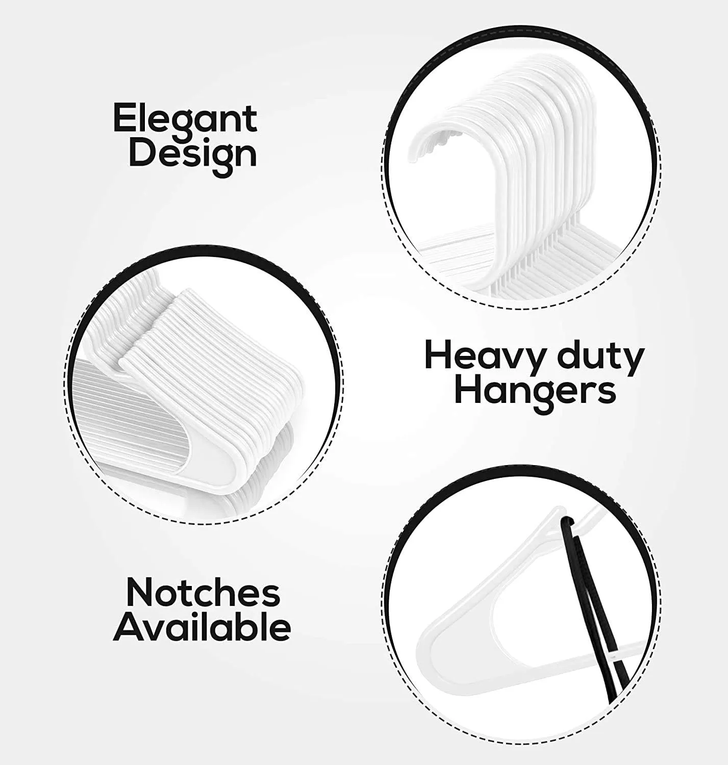 Utopia Home Plastic Hangers 50 Pack - Perfect Space Saving Clothes Hanger - Durable and Strong - Perfect Closet Organizers with Shoulder Grooves (White)