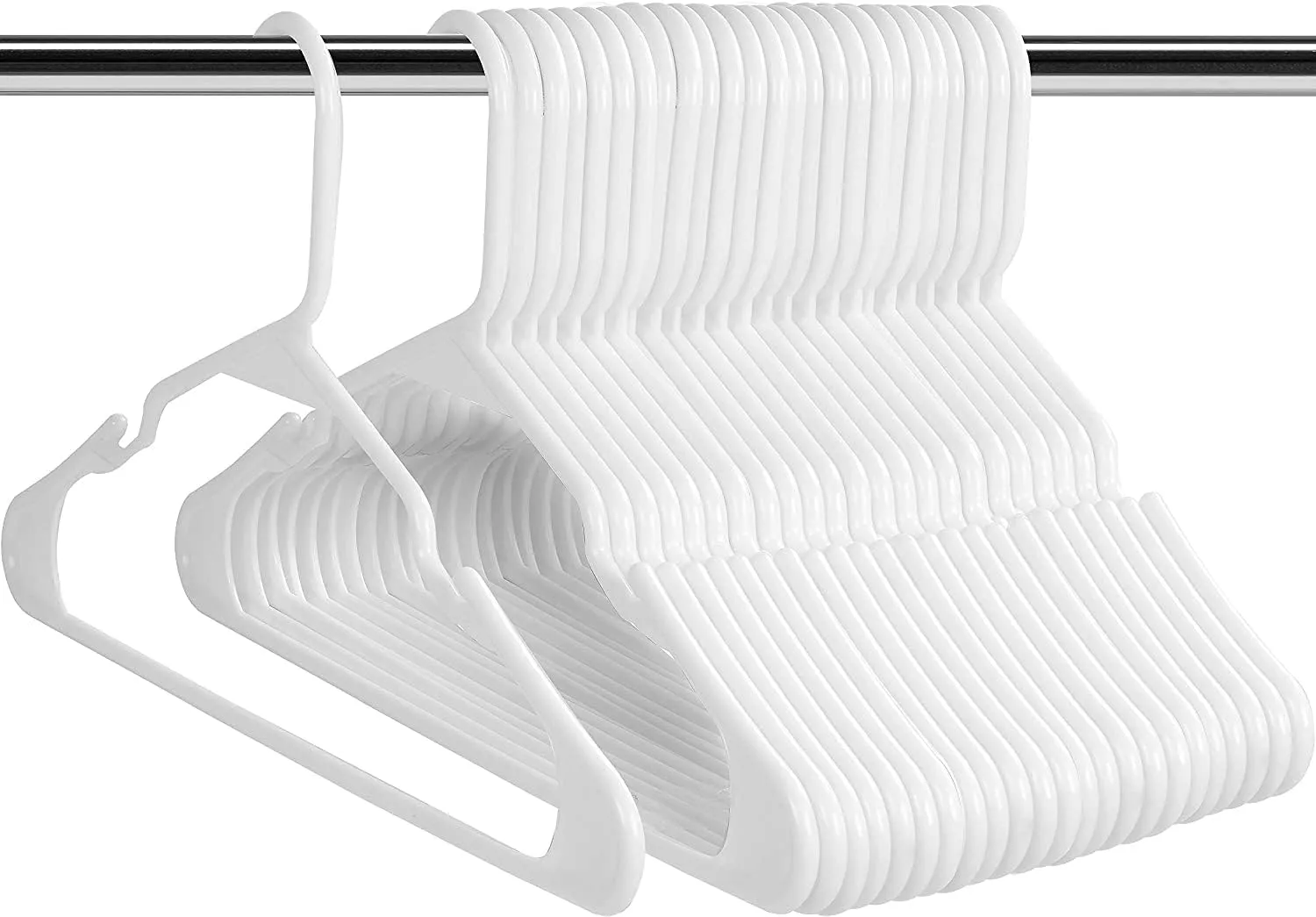 Utopia Home Plastic Hangers 50 Pack - Perfect Space Saving Clothes Hanger - Durable and Strong - Perfect Closet Organizers with Shoulder Grooves (White)