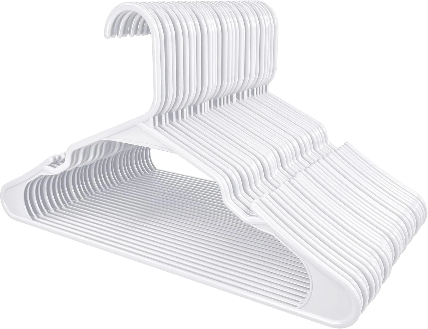 Utopia Home Plastic Hangers 50 Pack - Perfect Space Saving Clothes Hanger - Durable and Strong - Perfect Closet Organizers with Shoulder Grooves (White)