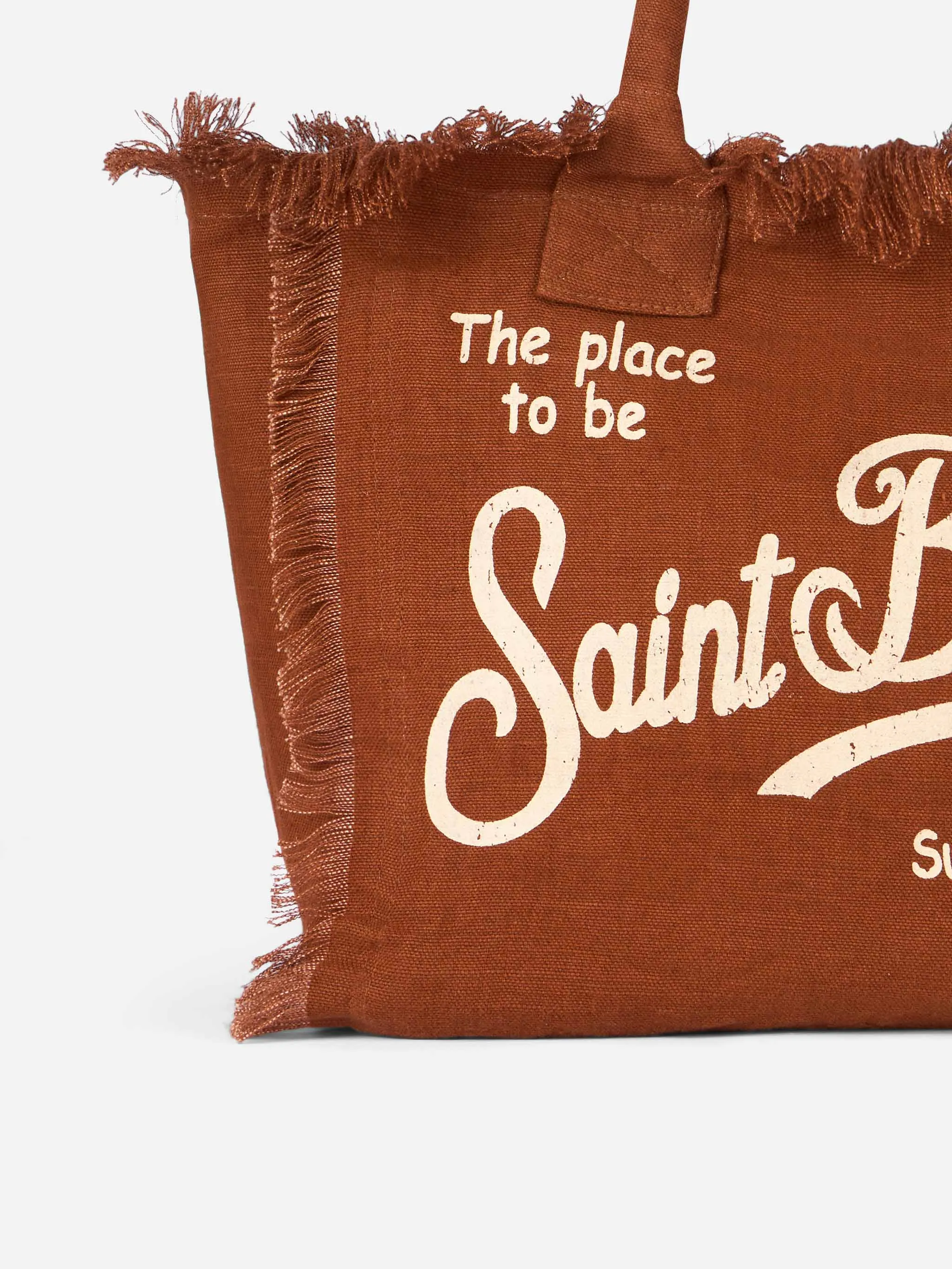 Vanity brown linen shoulder bag