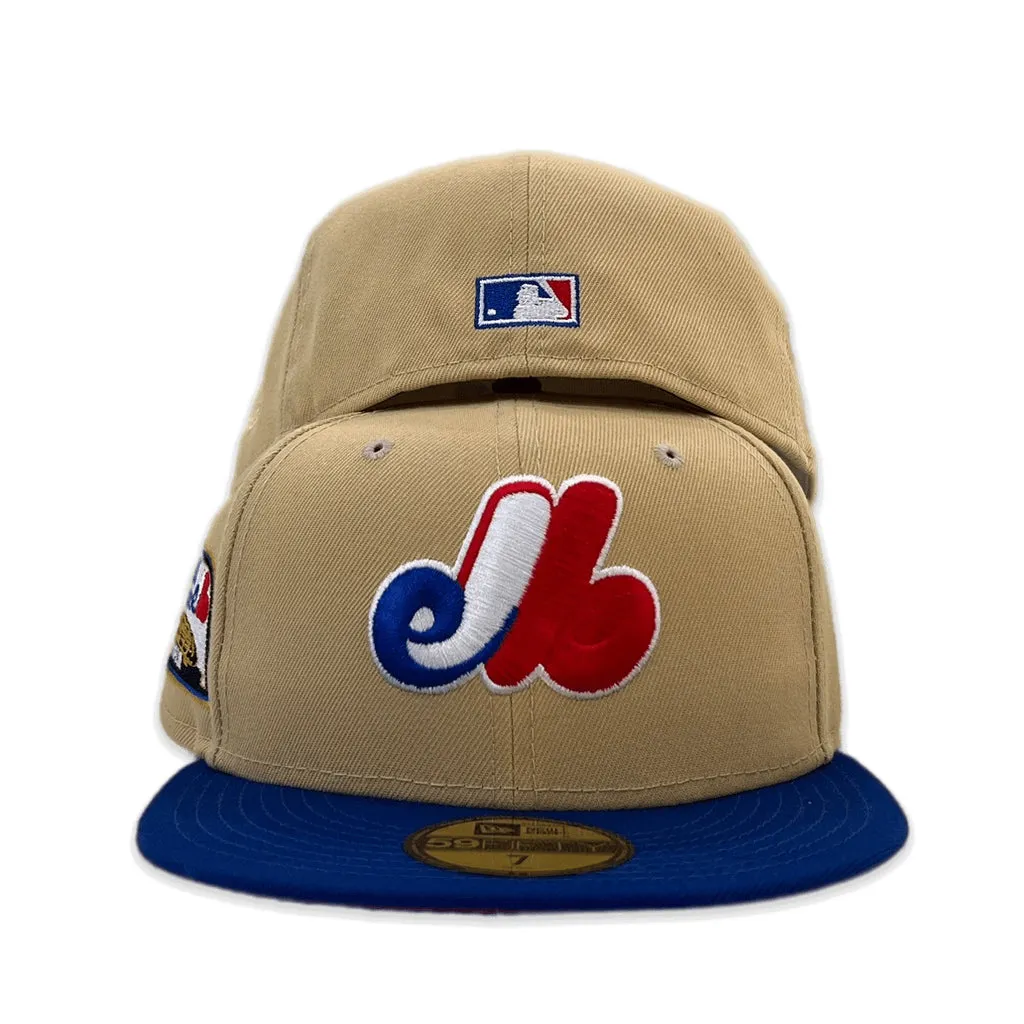 Vegas Gold Montreal Expos Royal Blue Visor Red Bottom Olympic Stadium Side patch New Era 59Fifty Fitted