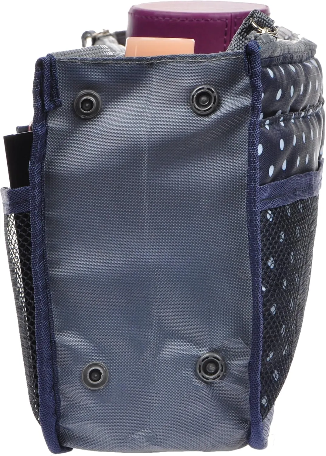 Vercord Purse Organizer Insert for Handbags Bag Organizers Inside Tote Pocketbook Women Nurse Nylon 13 Pockets Navy Blue Dot Medium