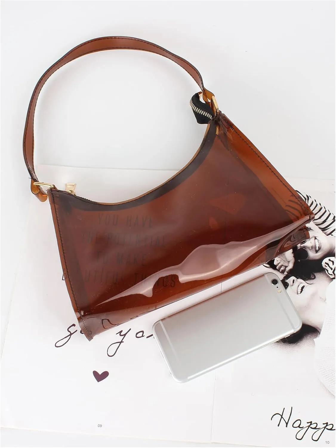 Verdusa Women's Clear Shoulder Bags Purse Transparent Bag
