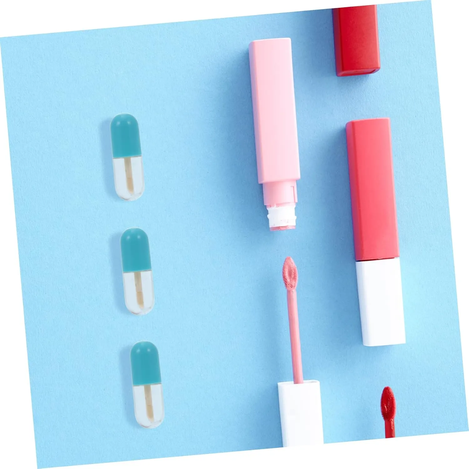 VICASKY 2sets Capsule Lip Gloss Tube Travel Clear Container Tubes Bulk Bottle Capsules Mini Lip Gloss Containers Mini Lip Gloss Tube Empty Lip Gloss Tube Lipstick Tube Plastic 12pcs*2
