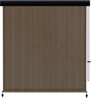 VICLLAX Premium Outdoor Roller Shade, 95% Patio Roll up Blinds with Weather Resistant Valance 7x8FT,Mocha