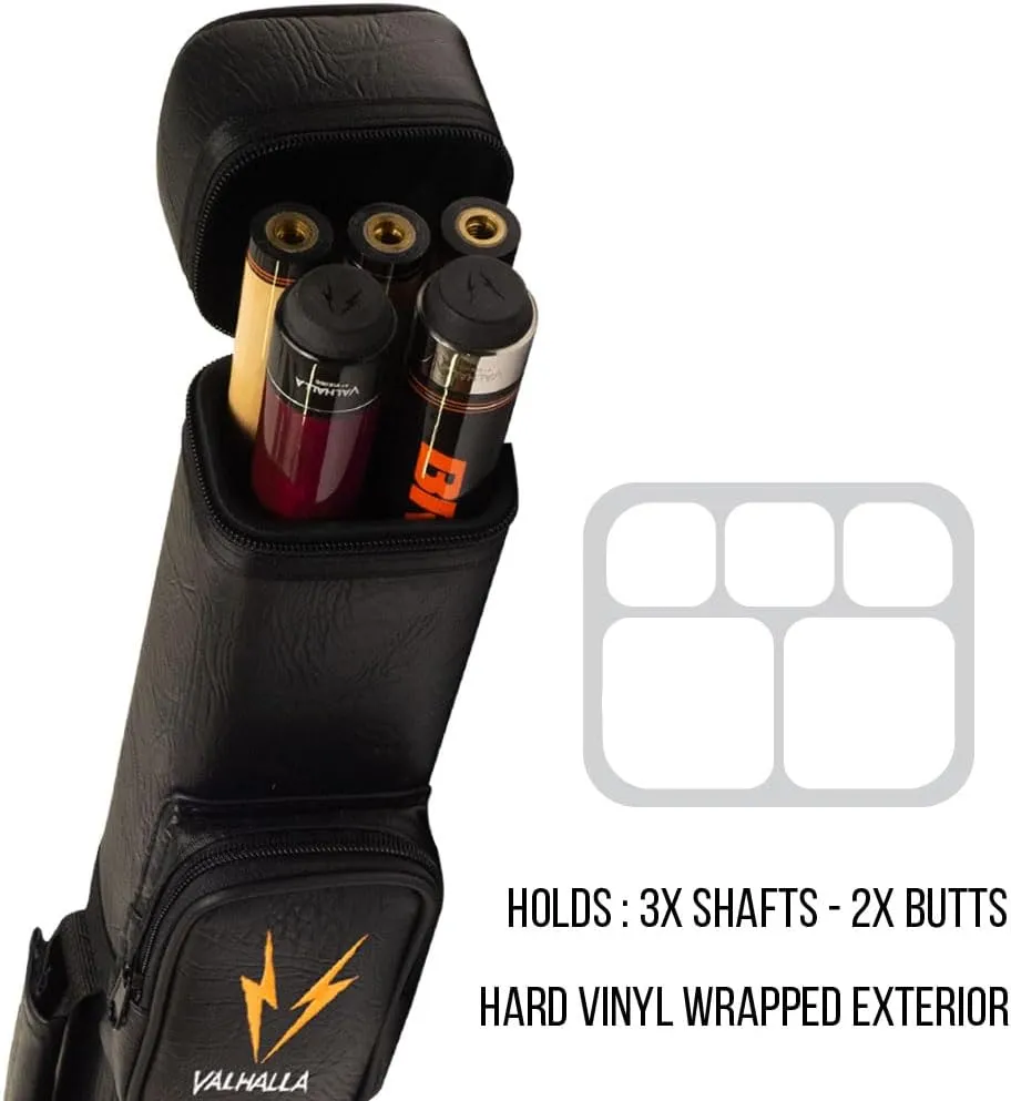 Viking Valhalla Hard Pool Cue Case, Hard Pool Stick Case with Shoulder Strap, Vinyl Shell and Felt Interior, Billiard Cue Case, Pool Cue Holder, Pool Table Accessories, Billiards Equipment