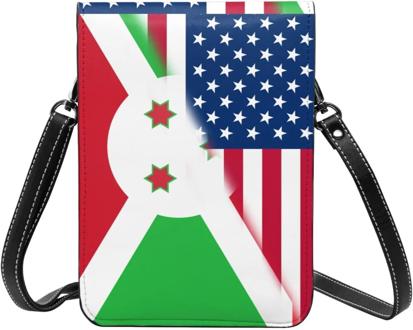 Vintage America Dominica Flag Small Crossbody Purse Cell Phone Bag for Women Girls Mini Over Shoulder Handbag Wallet
